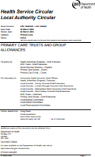 HSC (2000) 005 LAC (2000) 005 : Primary care trusts and group allowances